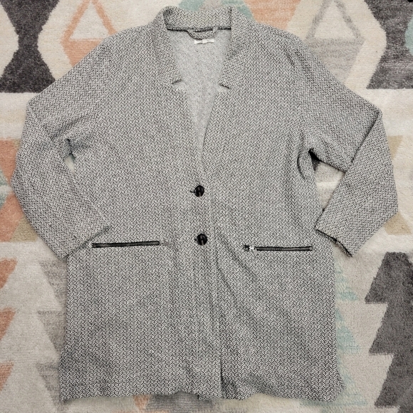 Maurices Tweed Black White Over Coat Size XXL - Picture 2 of 7